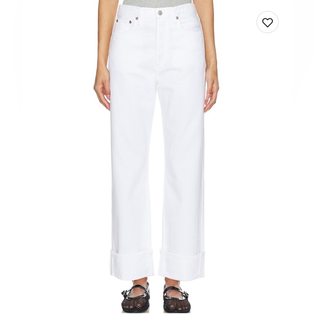 NWT AGOLDE Fran Low‎ Slung Straight Jeans in Milkshake Size 31